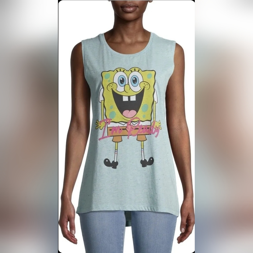 Nickelodeon Spongebob Squarepants Womens Graphic Tee Sleeveless Top Size XXL